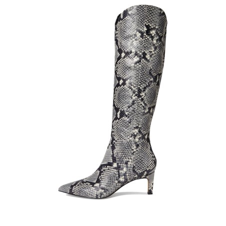 Women's python print knee high boots