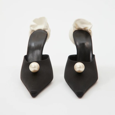 Women's Floral Pearl Pointed Toe Open Toe Shoes