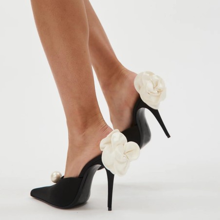 Women's Floral Pearl Pointed Toe Open Toe Shoes