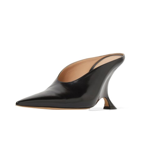 Women's Metal Wedge Pointed Toe Open Back High Heels