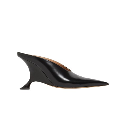 Women's Metal Wedge Pointed Toe Open Back High Heels