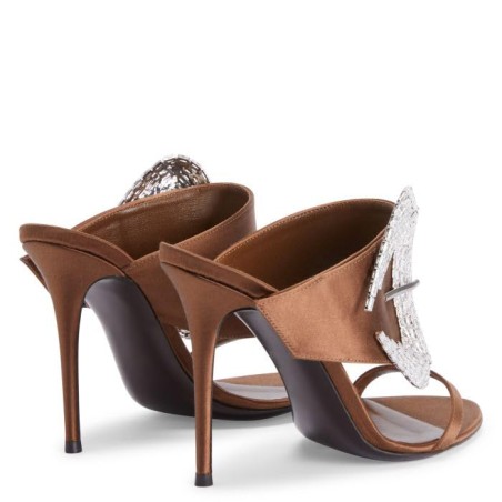 Rhinestone Buckle Satin Pointed Toe Stilettos