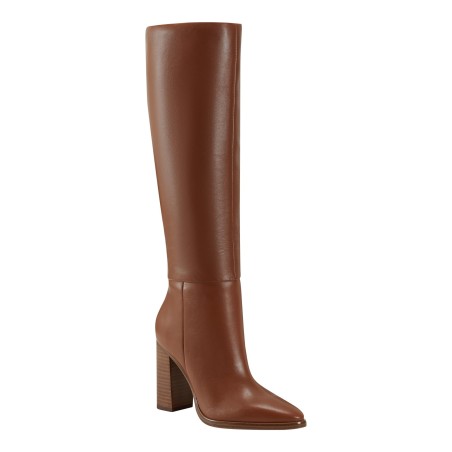 Women's Brown Plain Knee High Boots