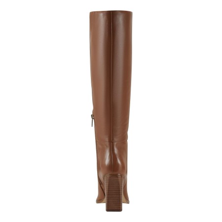 Women's Brown Plain Knee High Boots
