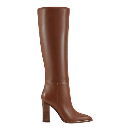 Women's Brown Plain Knee High Boots