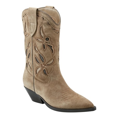 Women's Beige Striped Western Boots