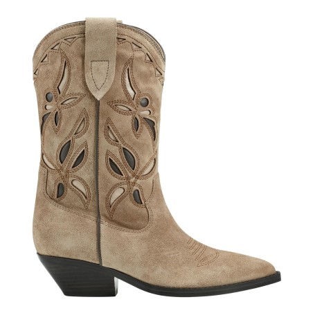 Women's Beige Striped Western Boots