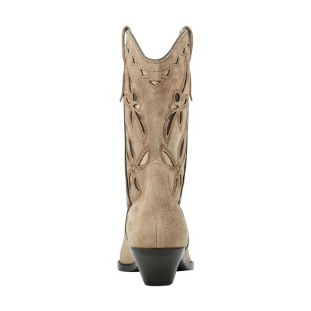 Women's Beige Striped Western Boots