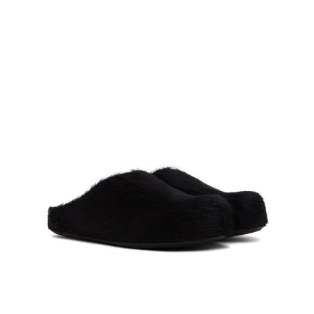 Women's Fur Flat Round Toe Thick Bottom Plush Clogs
