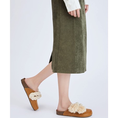 Women's flat cork sole shoes