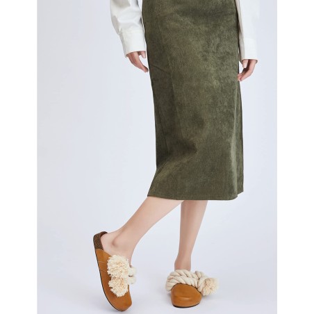 Women's flat cork sole shoes