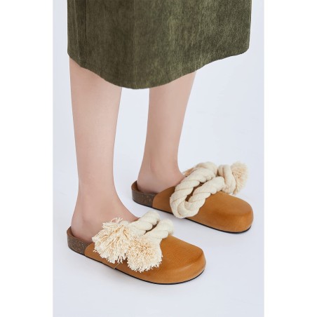 Women's flat cork sole shoes