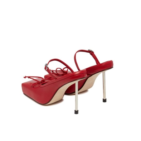 Women's bow square toe closed buckle high heels