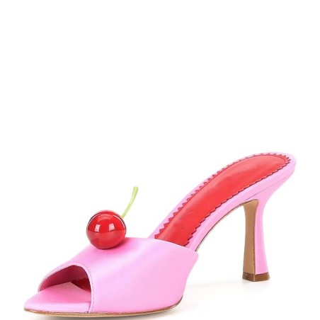 Women's Pointed Toe Cherry Decorated High Heels